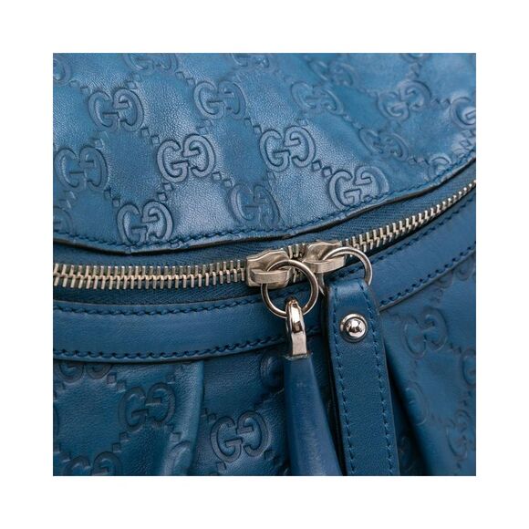 Pre Loved Gucci ssima Icon Bit Satchel Women Blue Messenger Bags - Picture 8 of 8